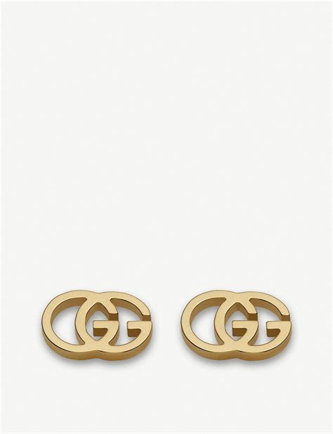 gucci gg tissue 18ct gold stud earrings|Gucci stud earrings sale.